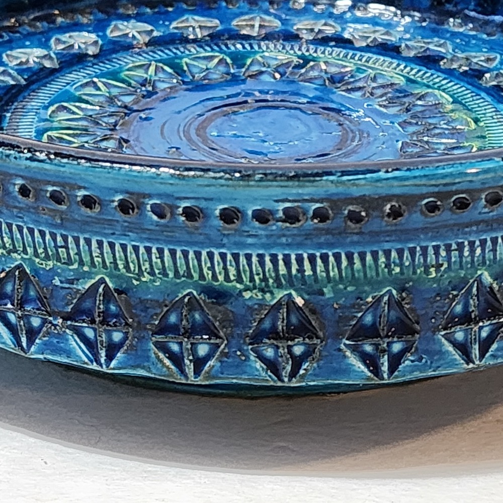 VINTAGE ALDO LONDI BITOSSI RAYMOR ITALY RIMINI BLUE X-LARGE 9.5 IN ASHTRAY DISH - Picture 4 of 15